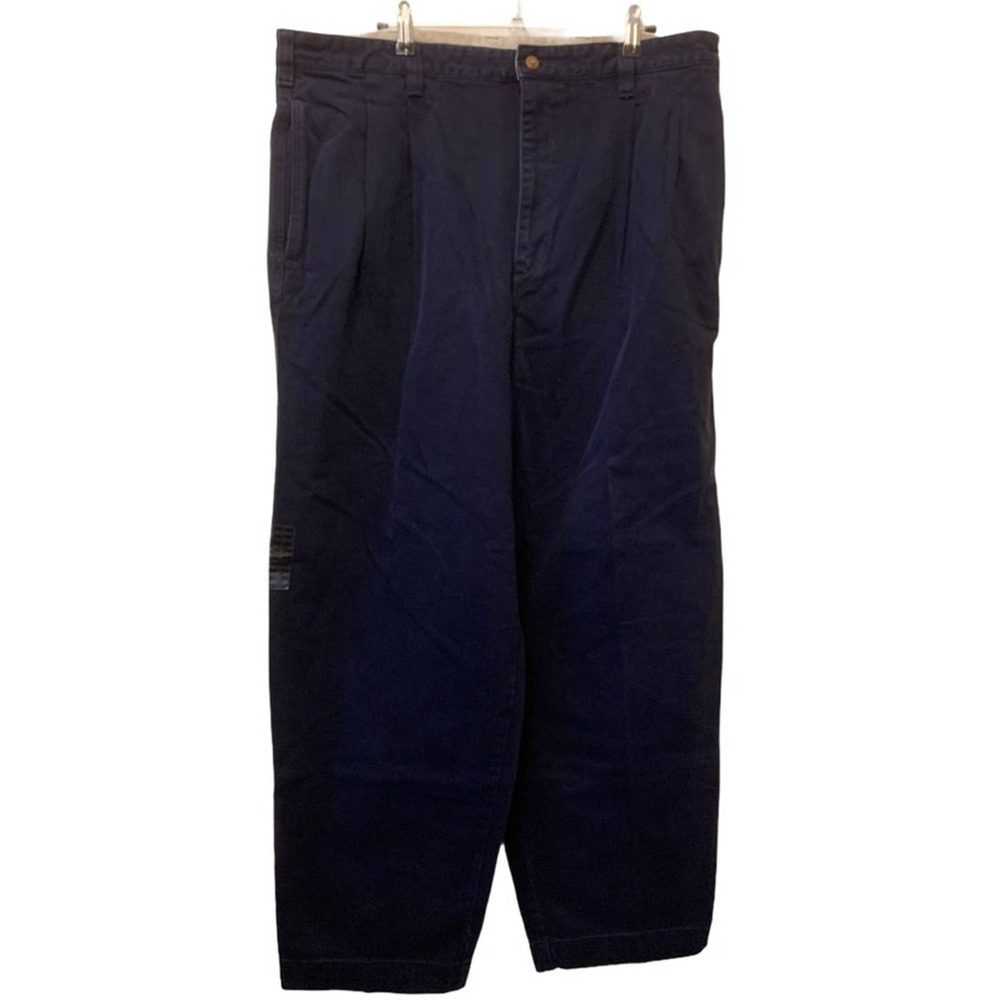 Abercrombie and Fitch Men's Size 38x30  Dark Navy Rugged Twill Relaxed Fit Pants